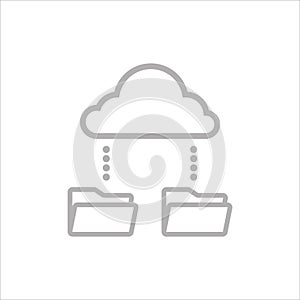 cloud storage, data exchange icon, vector, illustration, symbol